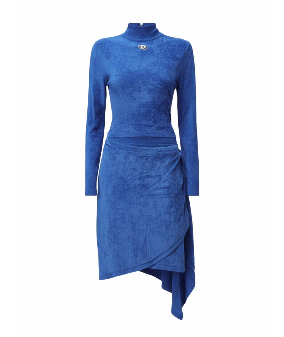 DIESEL Синее полиэстеровое коктейльное платье, фото 1