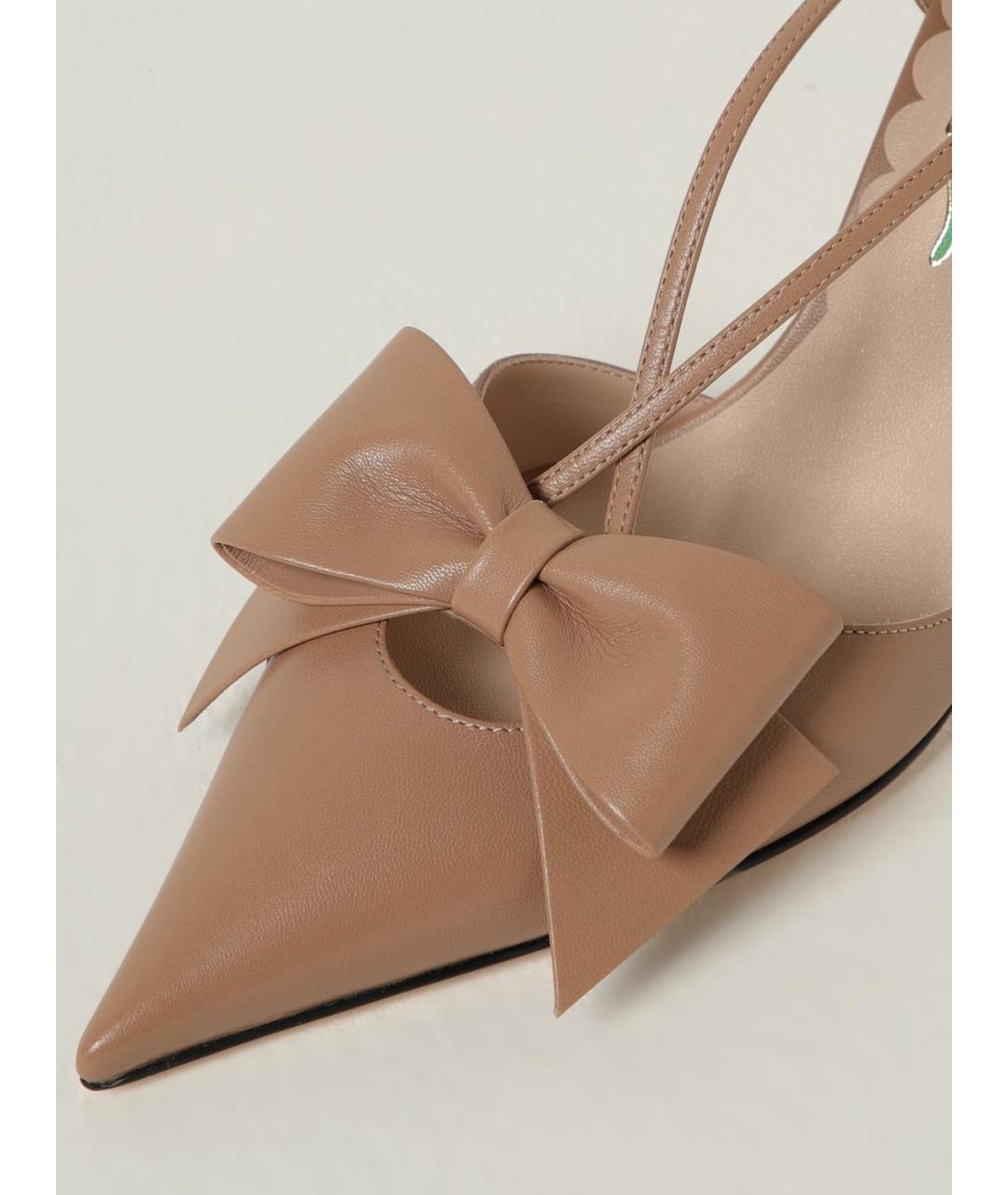 VALENTINO Бежевые кожаные туфли, фото 4