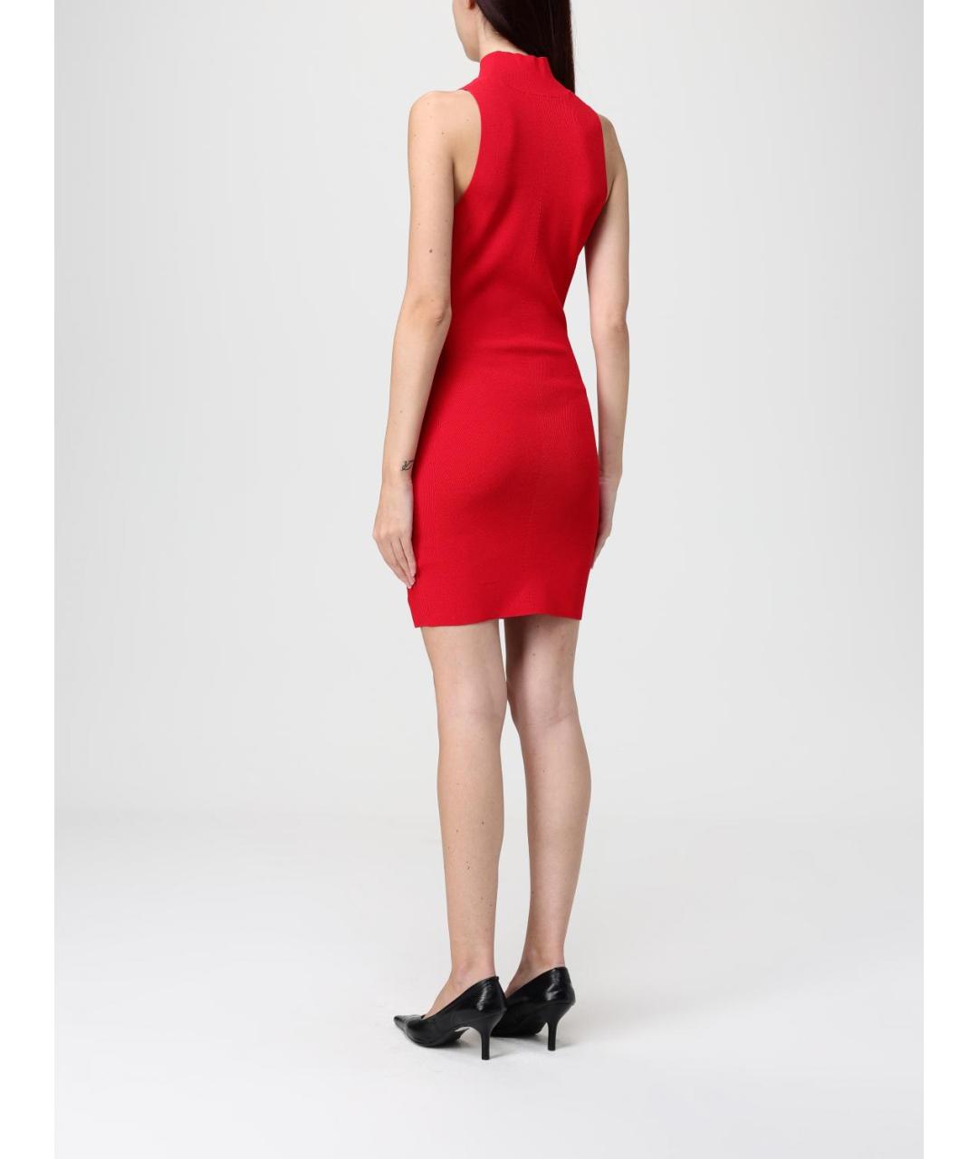 DIESEL Красное вискозное повседневное платье, фото 3