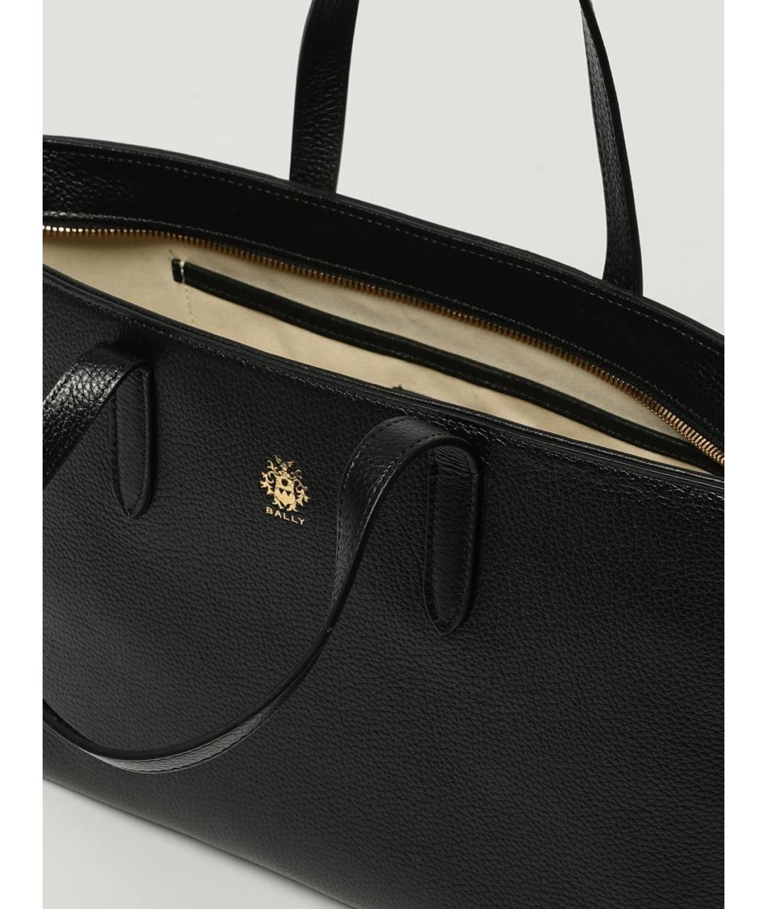 BALLY Черная кожаная сумка тоут, фото 4