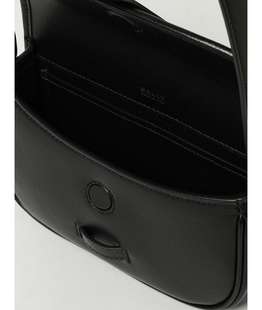 BALLY Черная кожаная сумка через плечо, фото 5
