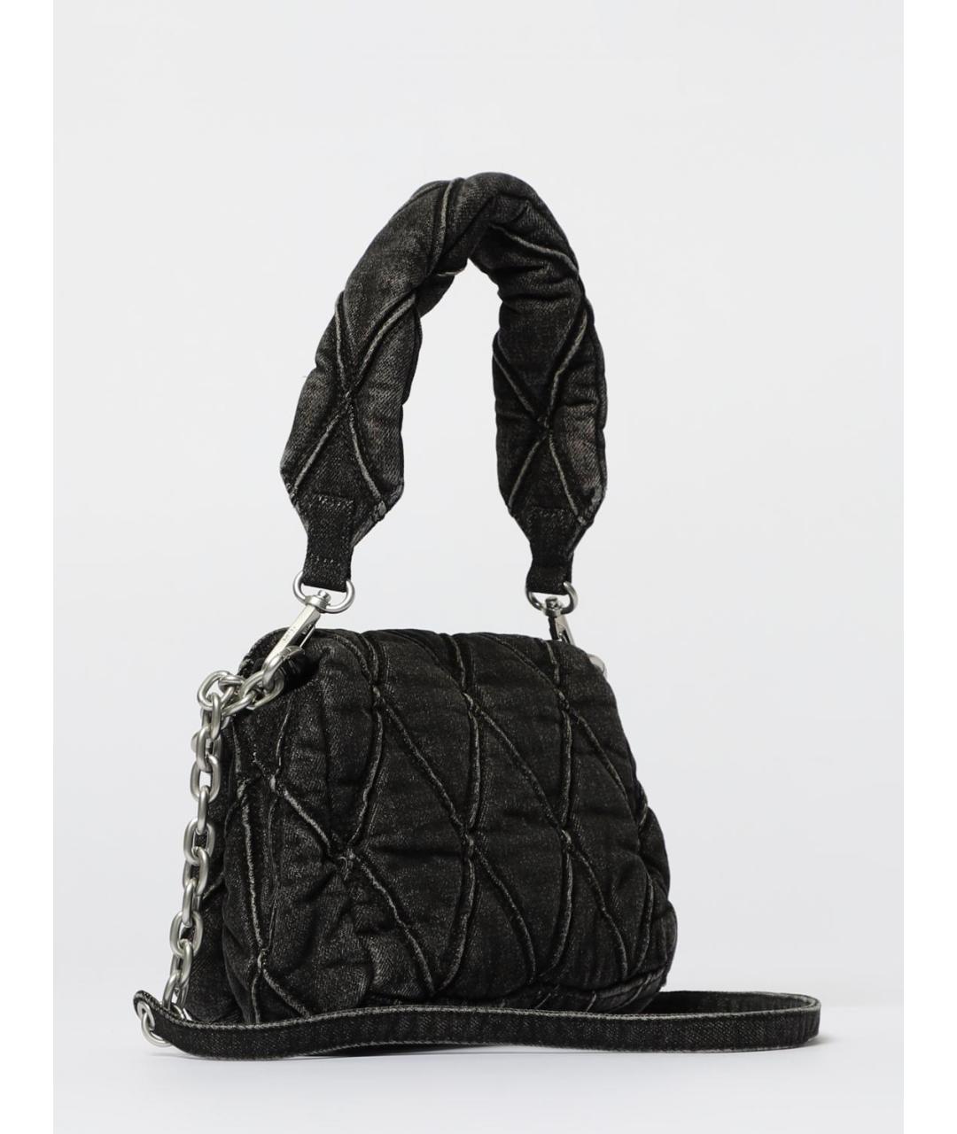 DIESEL Черная хлопковая сумка через плечо, фото 2