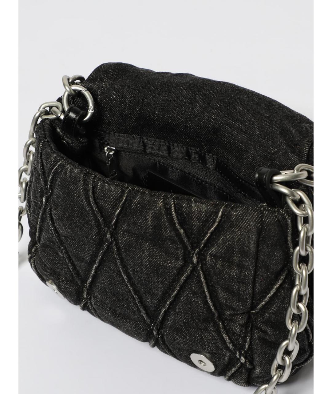 DIESEL Черная хлопковая сумка через плечо, фото 3