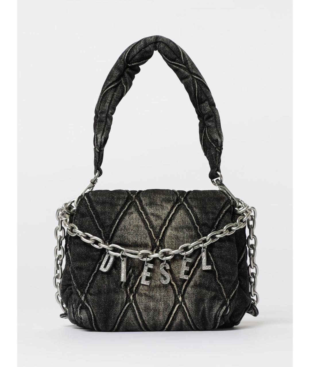 DIESEL Черная хлопковая сумка через плечо, фото 4