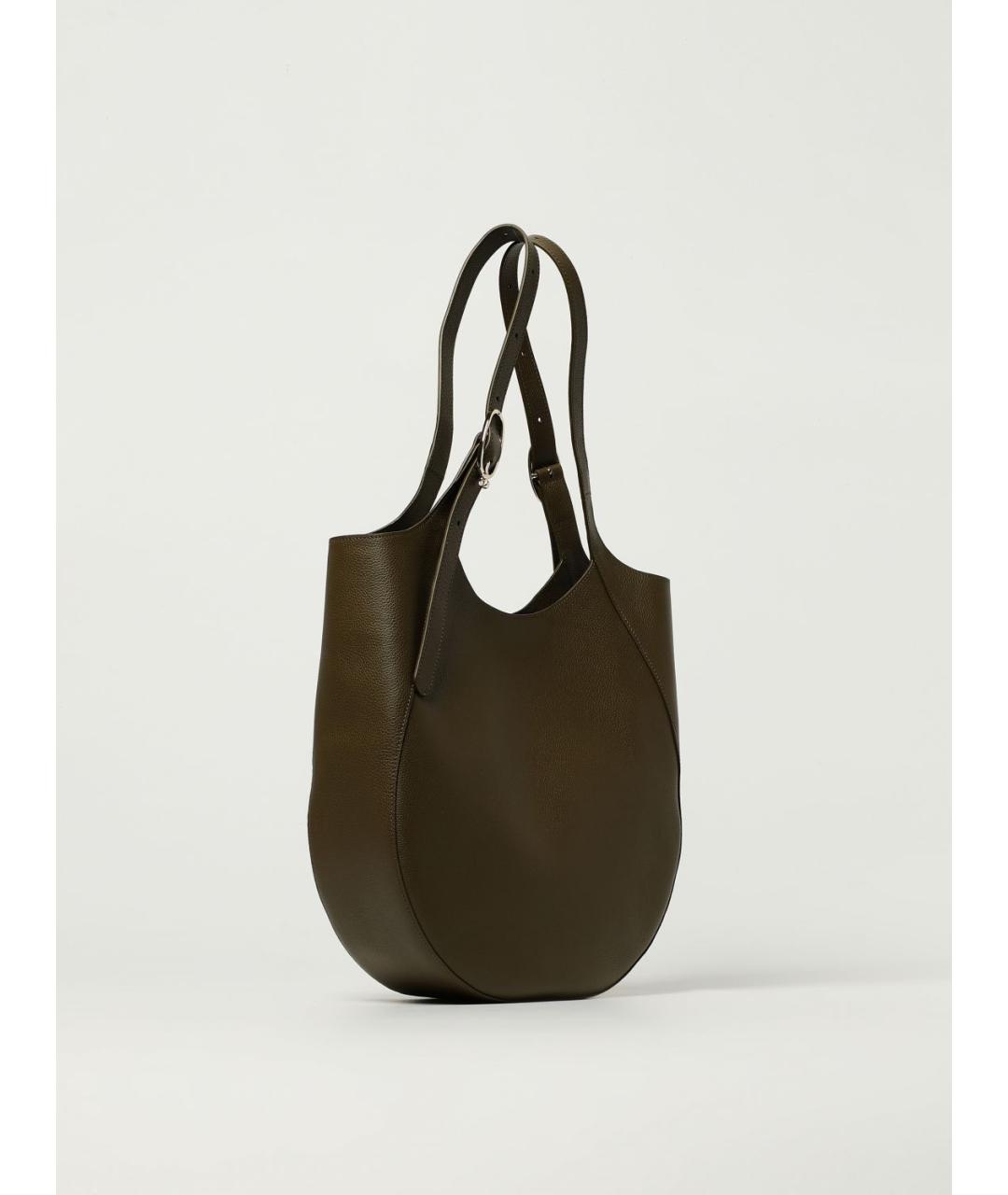 LONGCHAMP Зеленая кожаная сумка тоут, фото 2