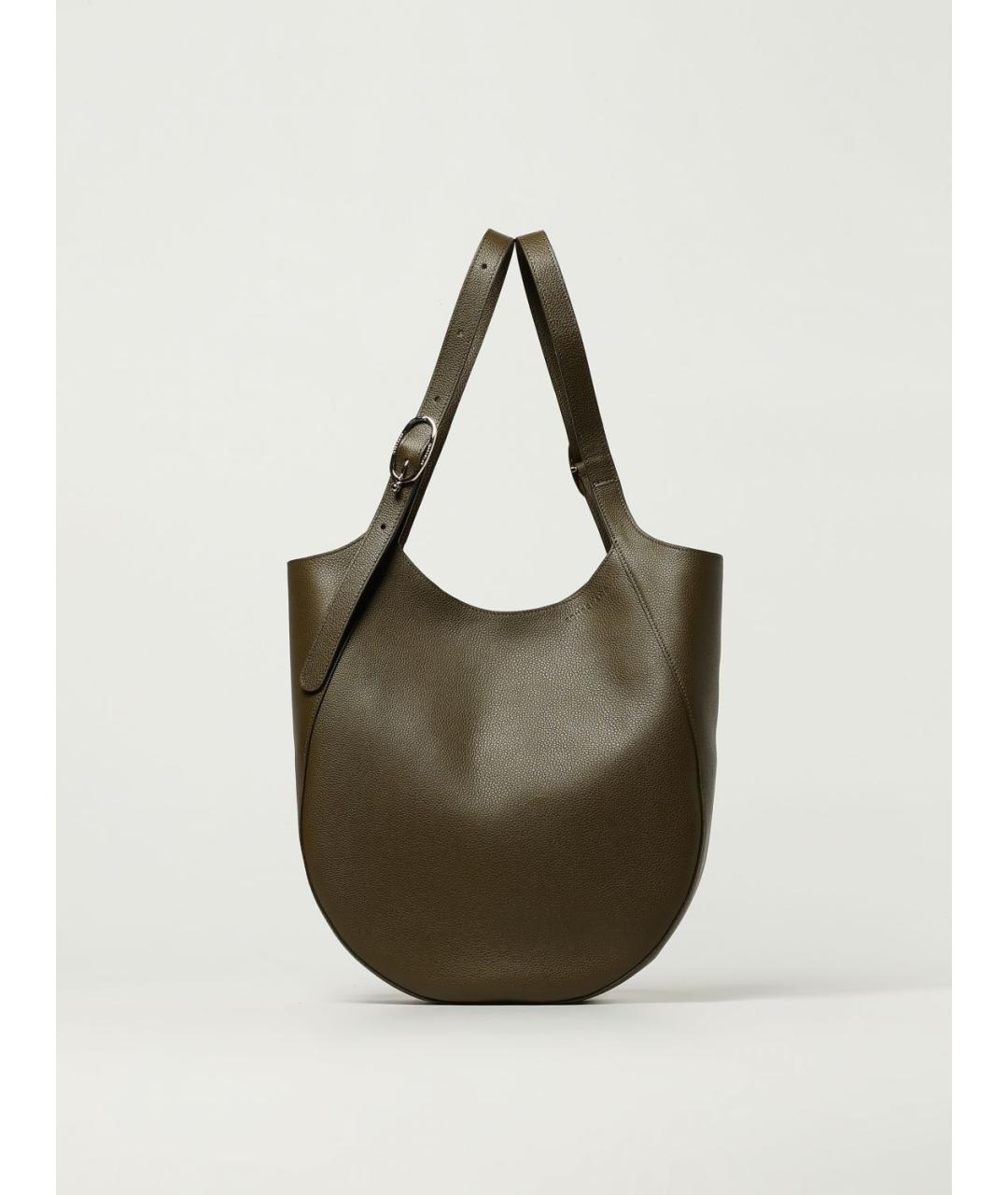 LONGCHAMP Зеленая кожаная сумка тоут, фото 4