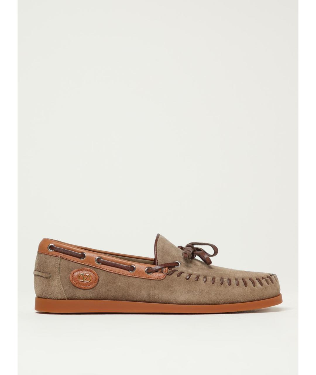 VALENTINO Бежевые замшевые мокасины, фото 5