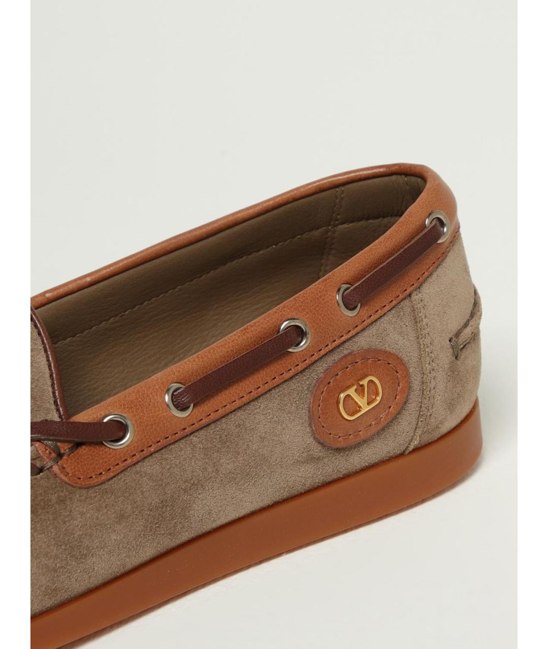 VALENTINO Бежевые замшевые мокасины, фото 4