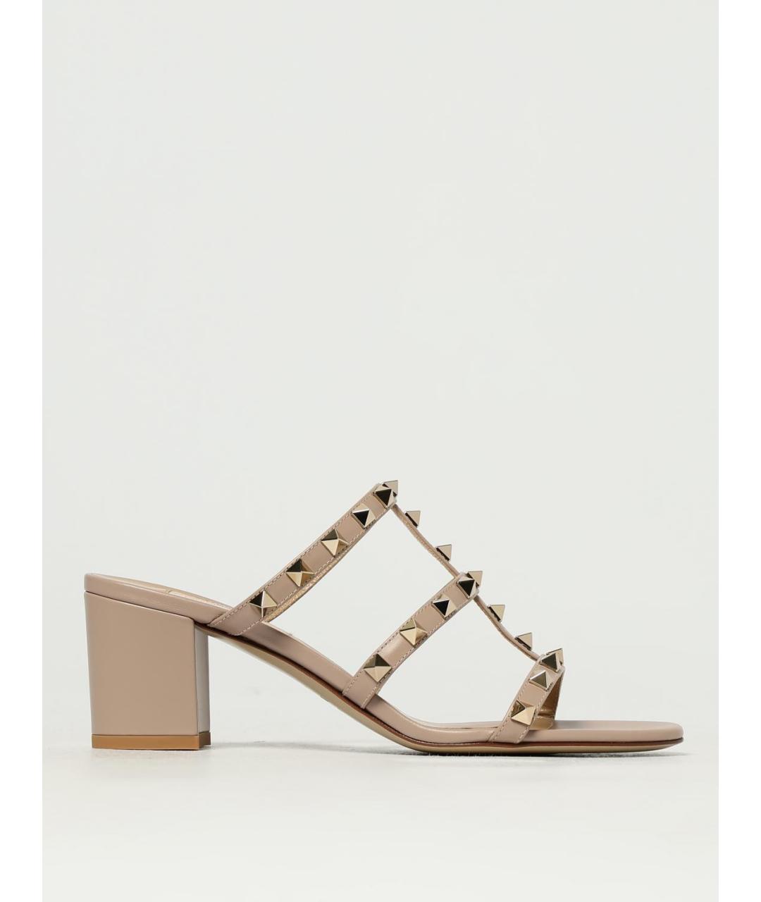 VALENTINO Бежевые кожаные мюли, фото 5