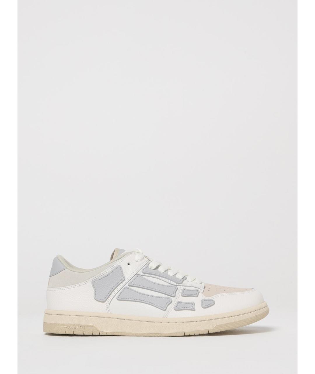 AMIRI Серые кожаные низкие кроссовки / кеды, фото 5