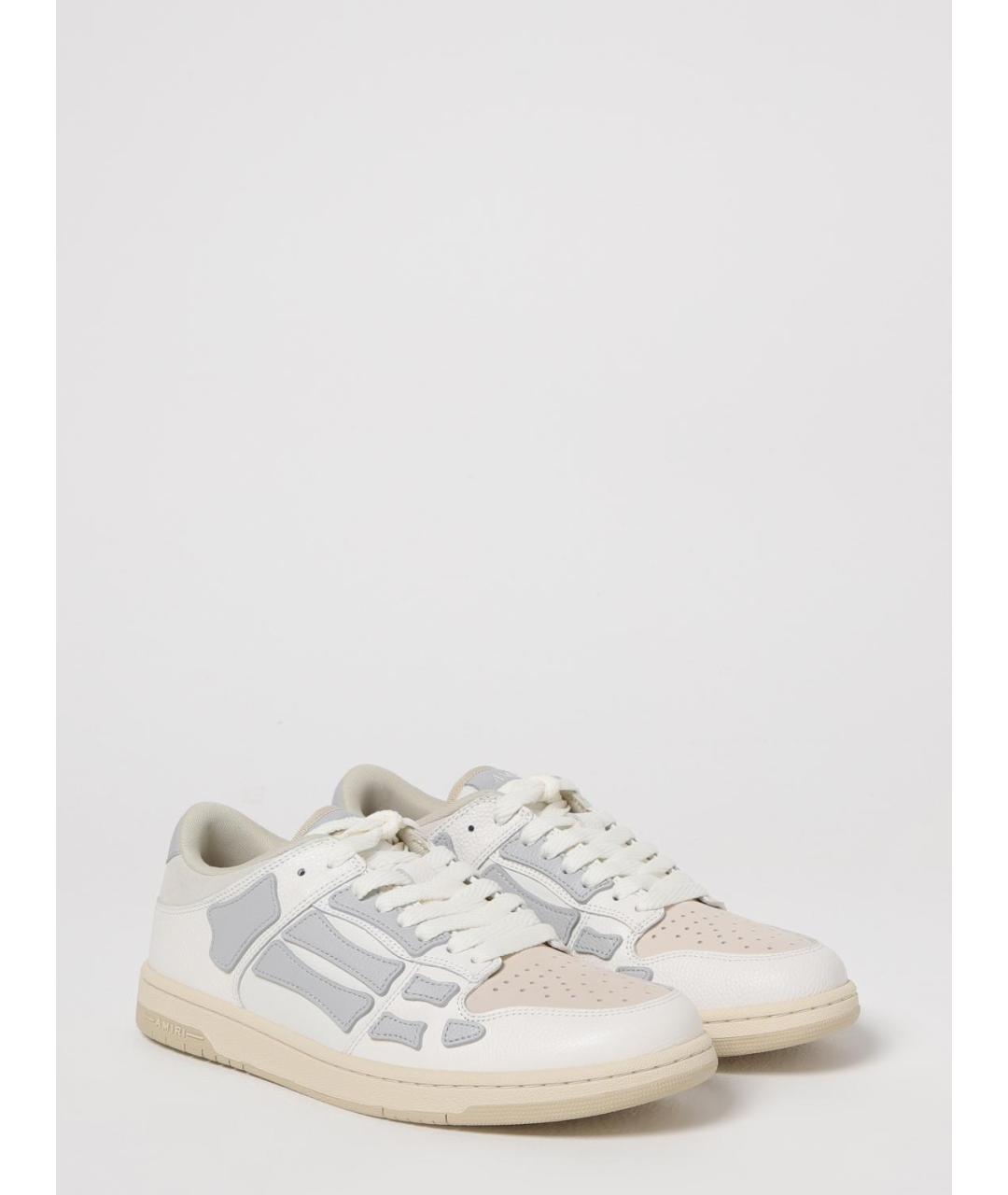 AMIRI Серые кожаные низкие кроссовки / кеды, фото 2