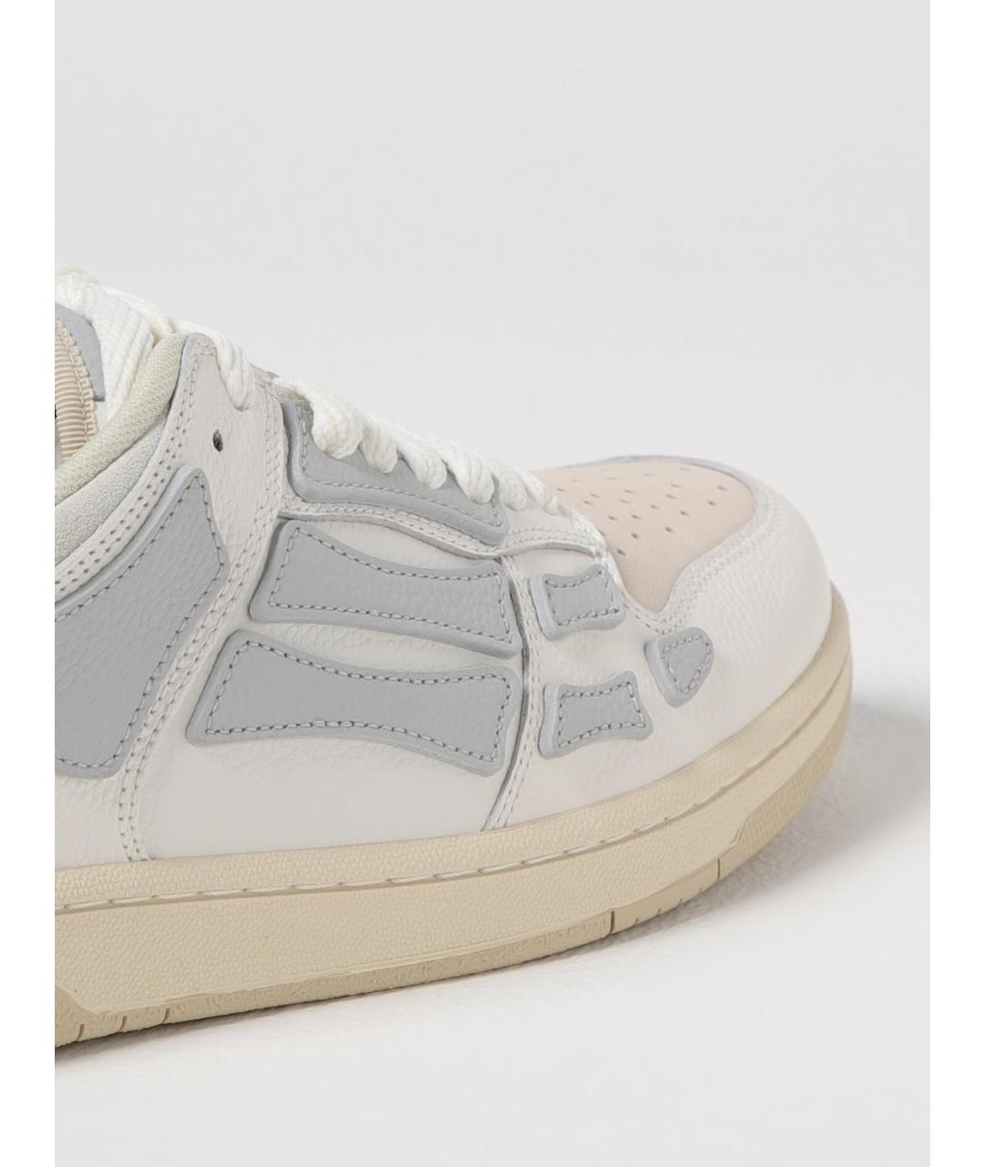 AMIRI Серые кожаные низкие кроссовки / кеды, фото 4