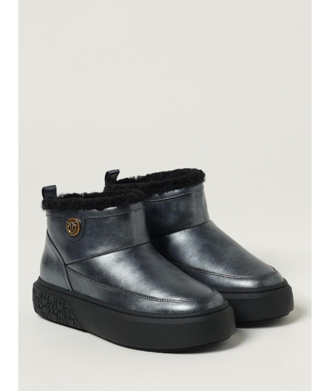 PINKO Черные кожаные полусапоги, фото 2