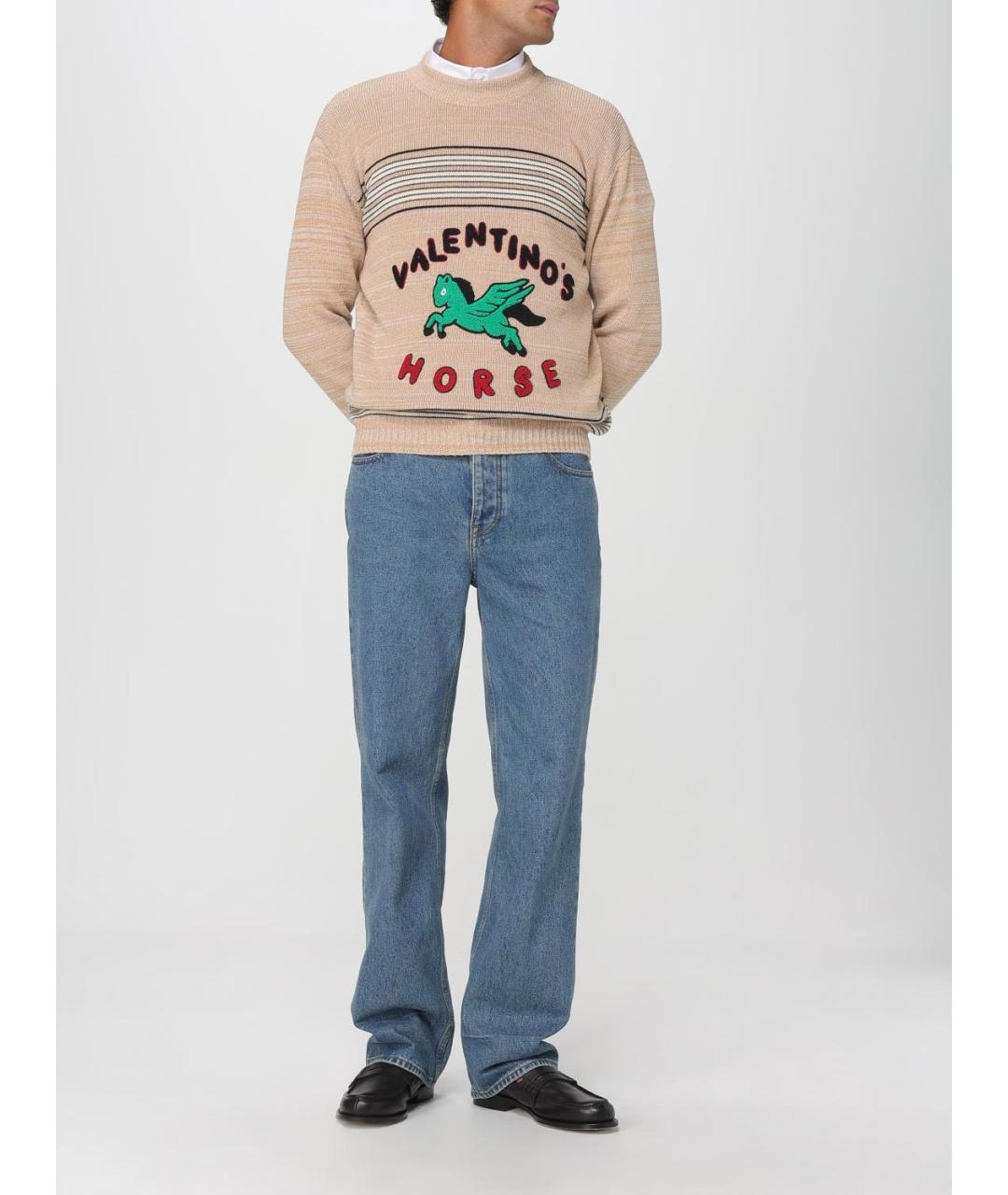 VALENTINO Бежевый шерстяной джемпер / свитер, фото 3
