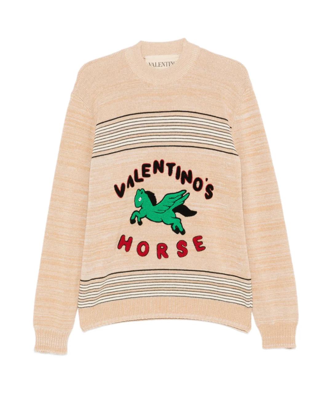 VALENTINO Бежевый шерстяной джемпер / свитер, фото 1