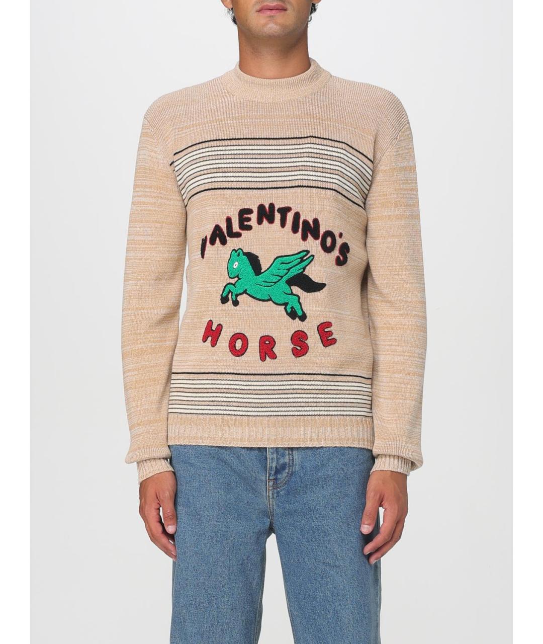 VALENTINO Бежевый шерстяной джемпер / свитер, фото 2