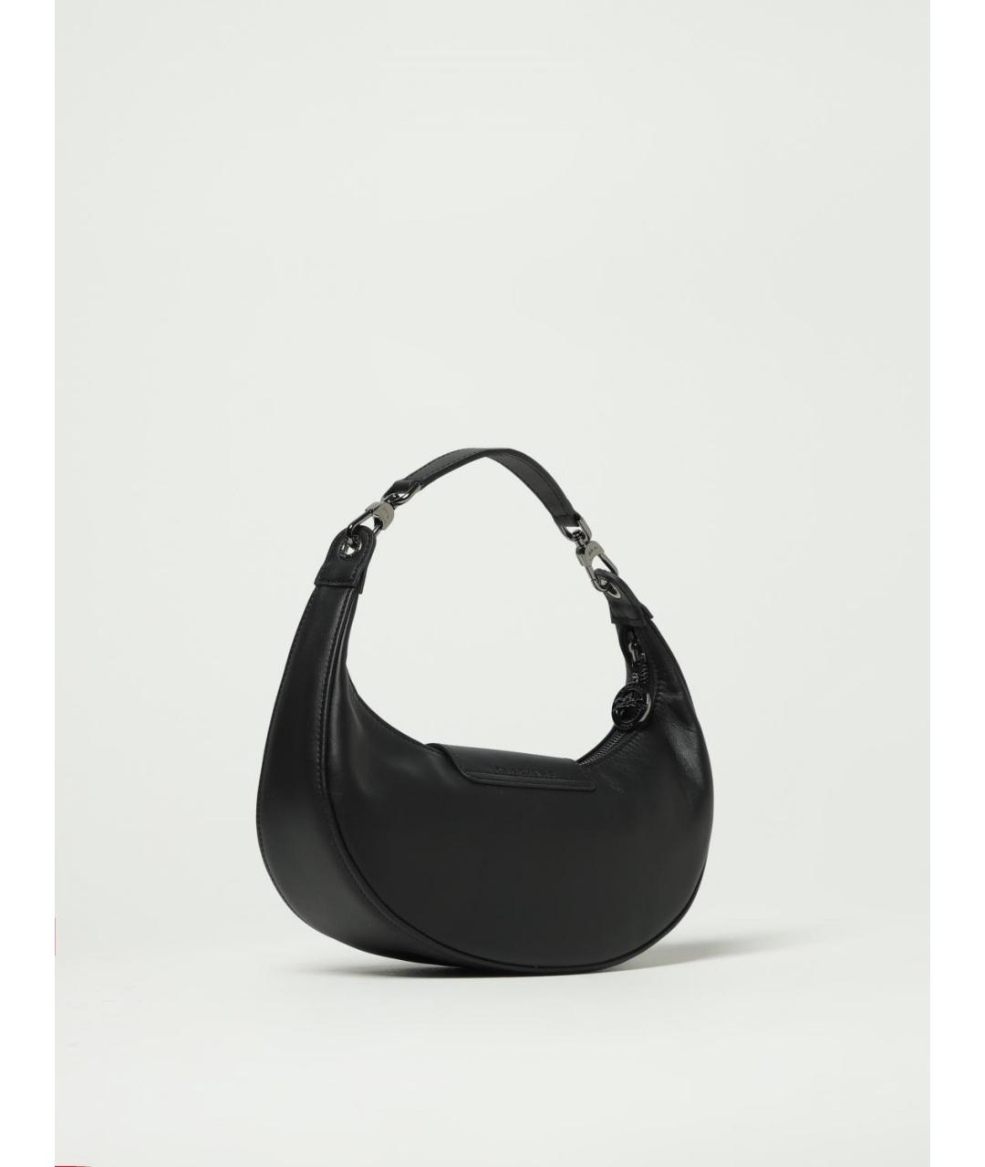 LONGCHAMP Черная кожаная сумка через плечо, фото 2