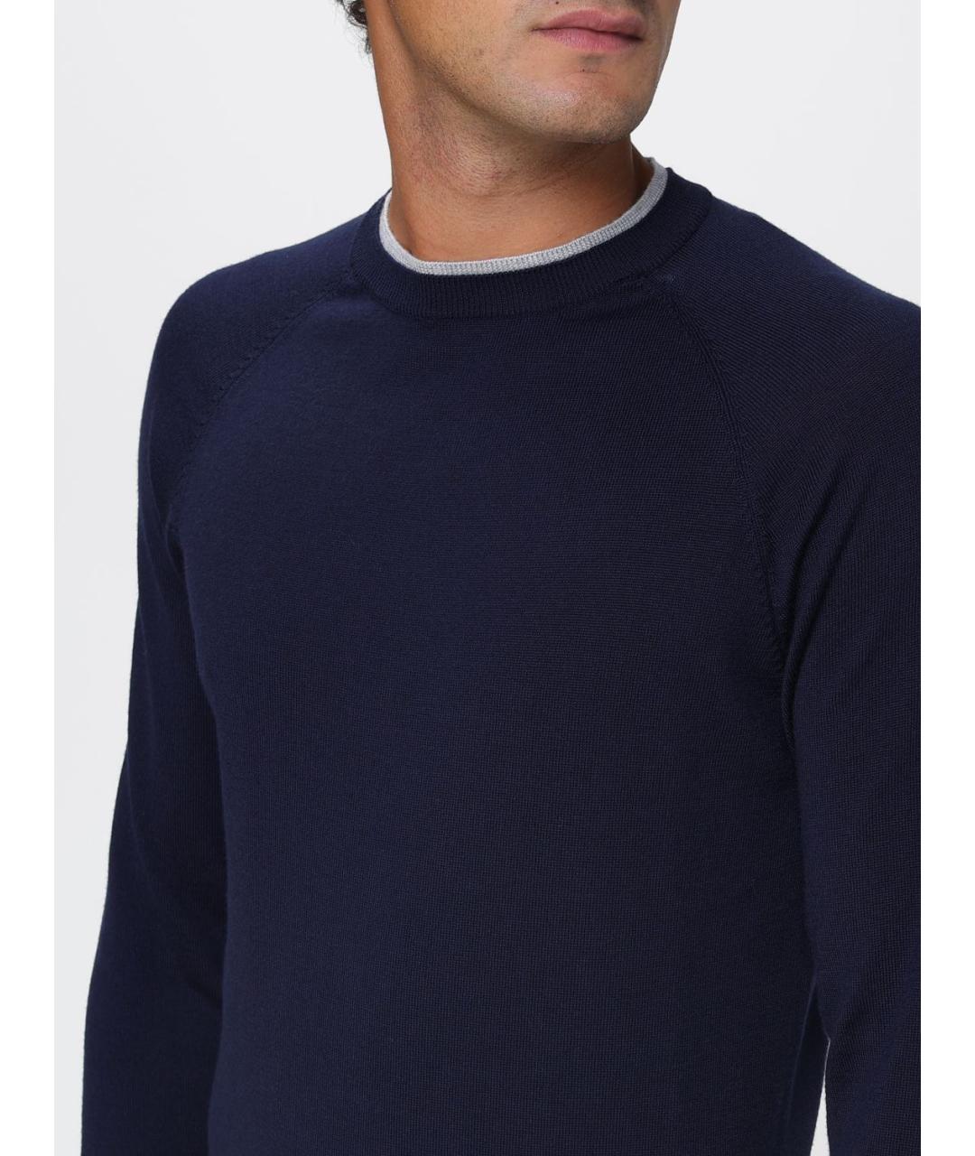 ELEVENTY Синий шерстяной джемпер / свитер, фото 3