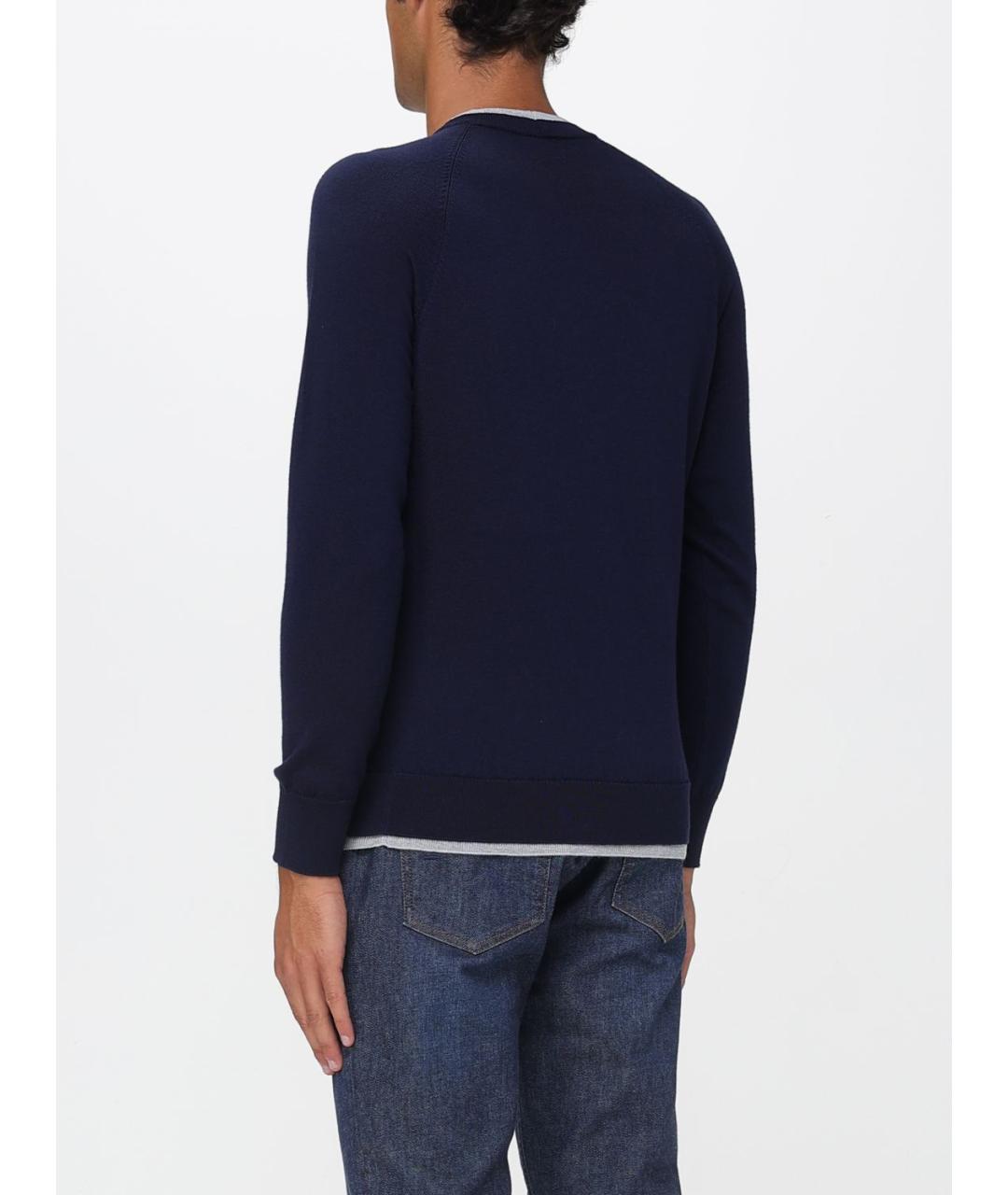 ELEVENTY Синий шерстяной джемпер / свитер, фото 2