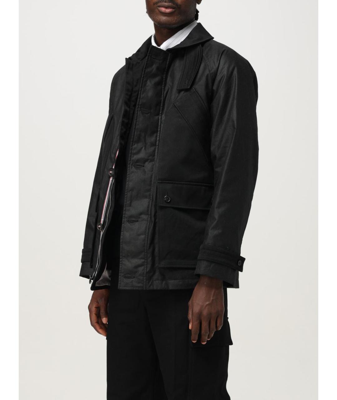 THOM BROWNE Черная хлопковая куртка, фото 4