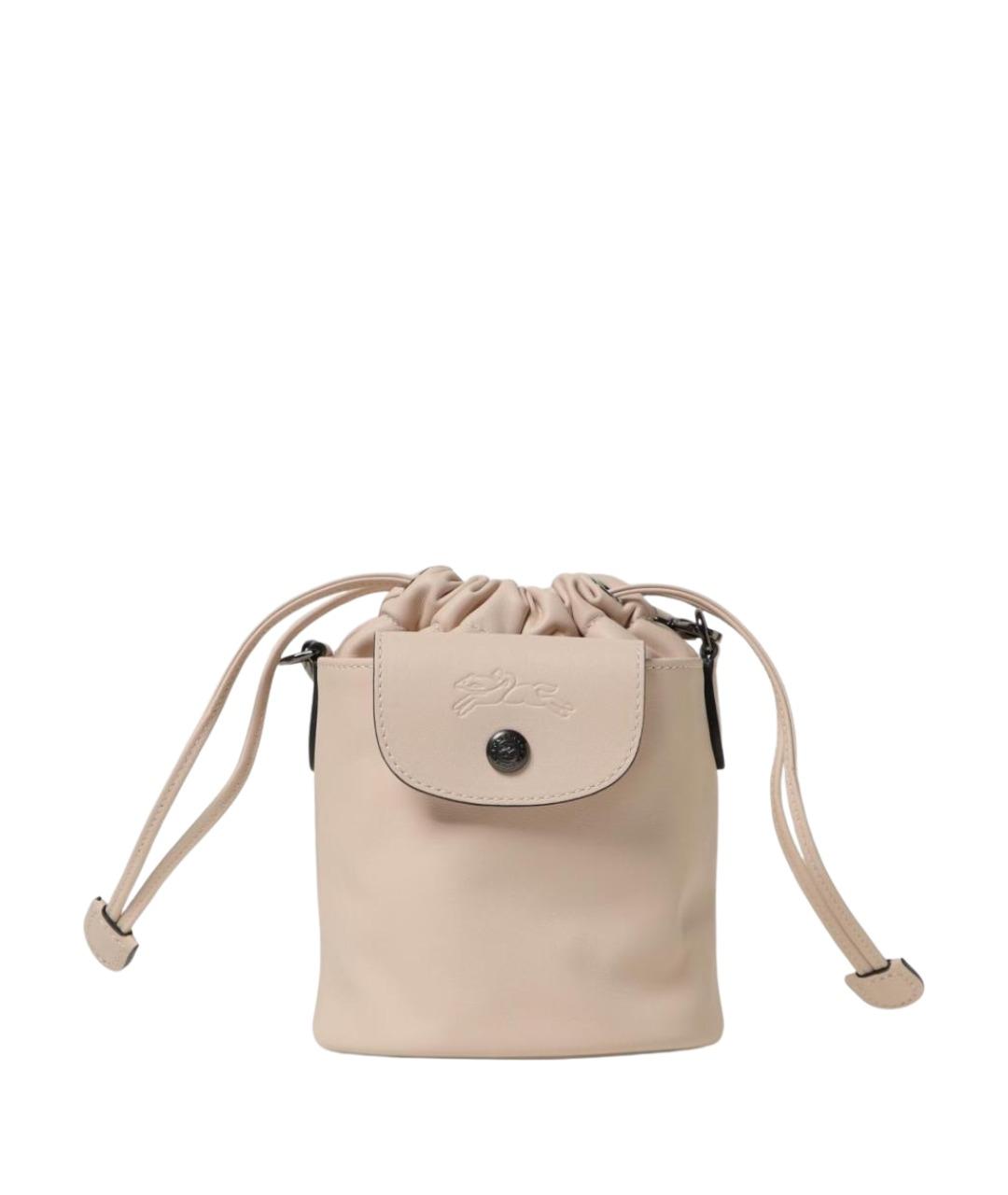 LONGCHAMP Бежевая кожаная сумка через плечо, фото 1