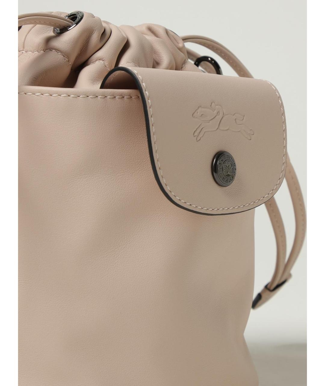 LONGCHAMP Бежевая кожаная сумка через плечо, фото 3