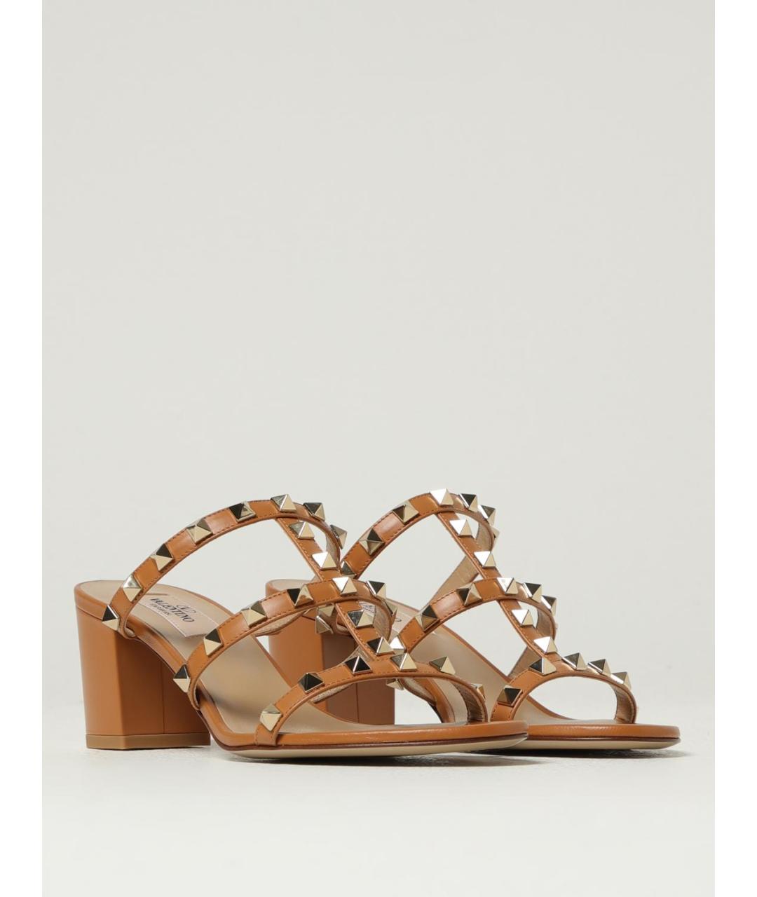 VALENTINO Коричневые кожаные мюли, фото 2