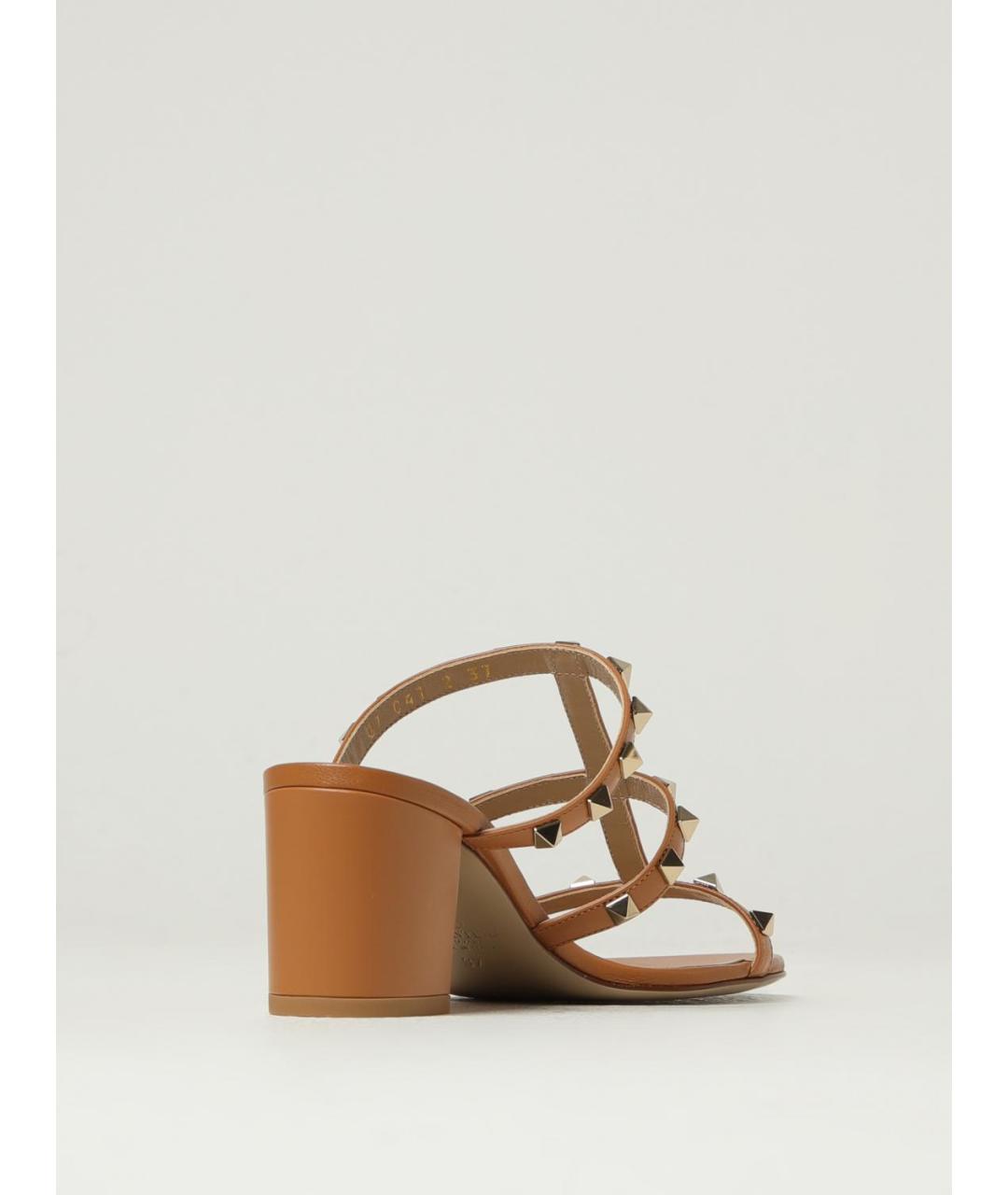 VALENTINO Коричневые кожаные мюли, фото 3