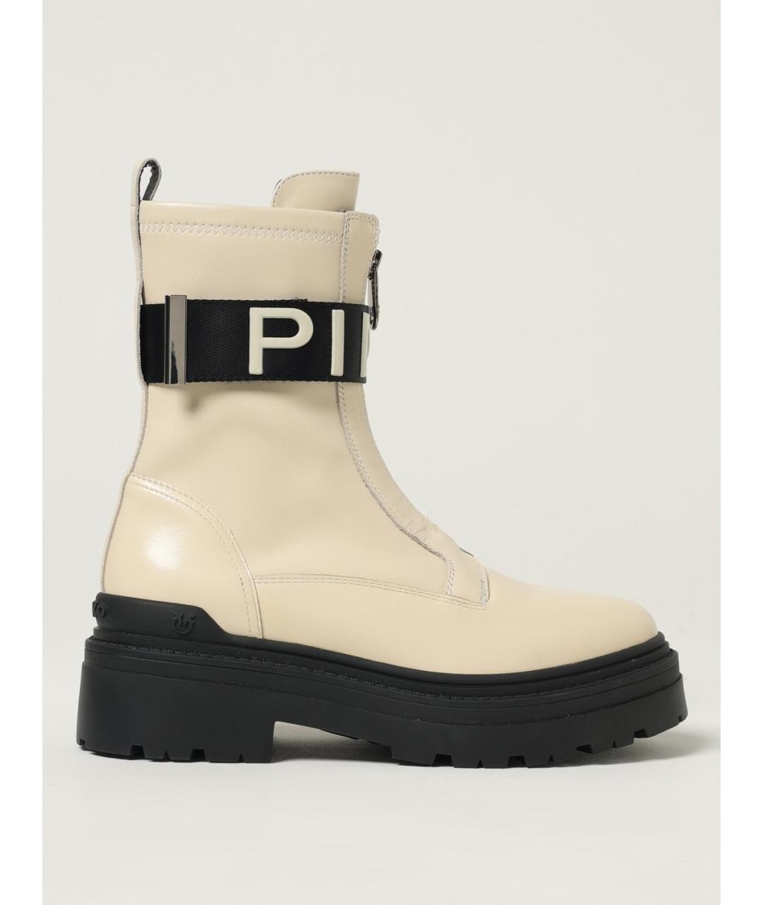 PINKO Бежевые кожаные ботинки, фото 4