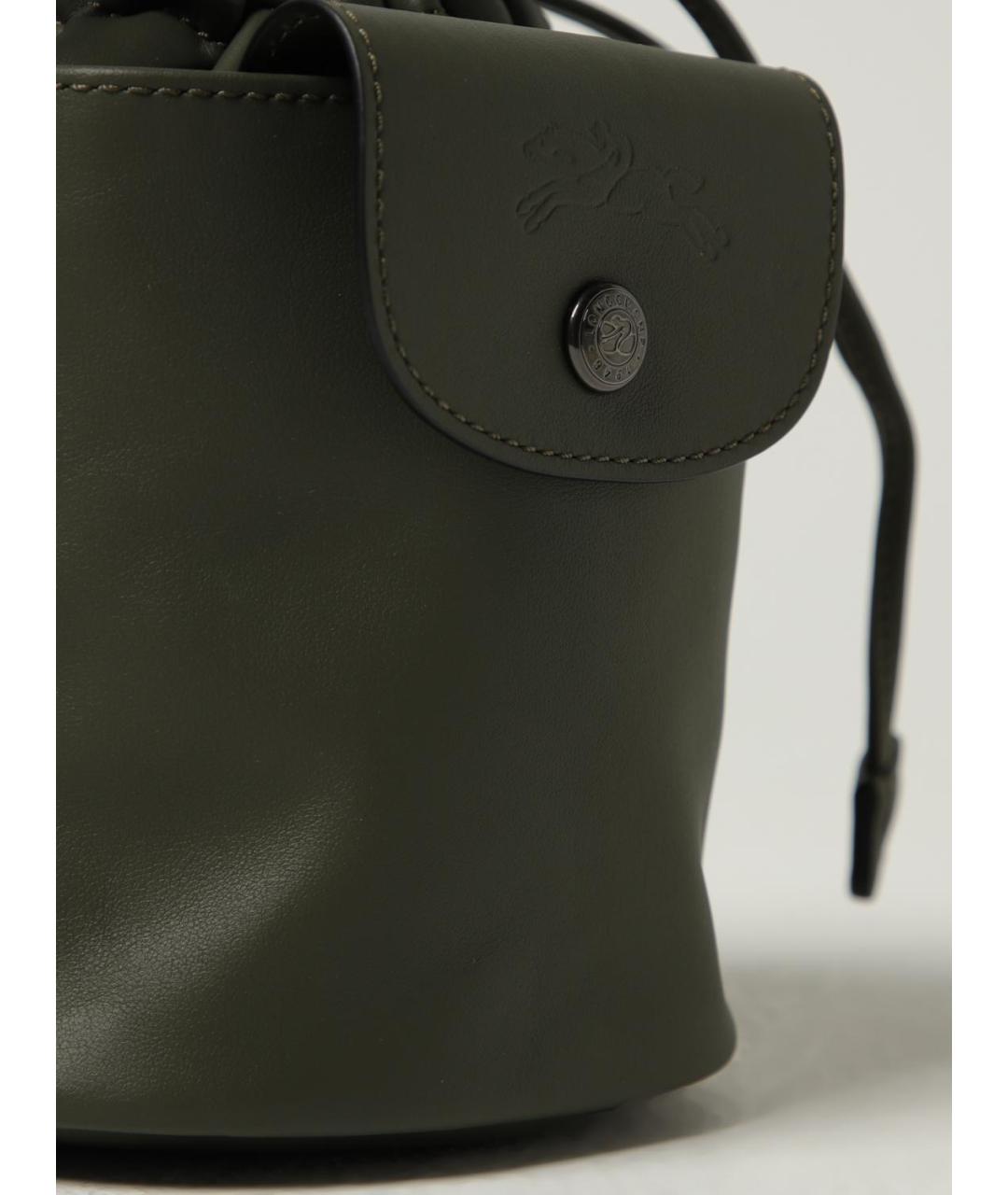 LONGCHAMP Зеленая кожаная сумка через плечо, фото 3