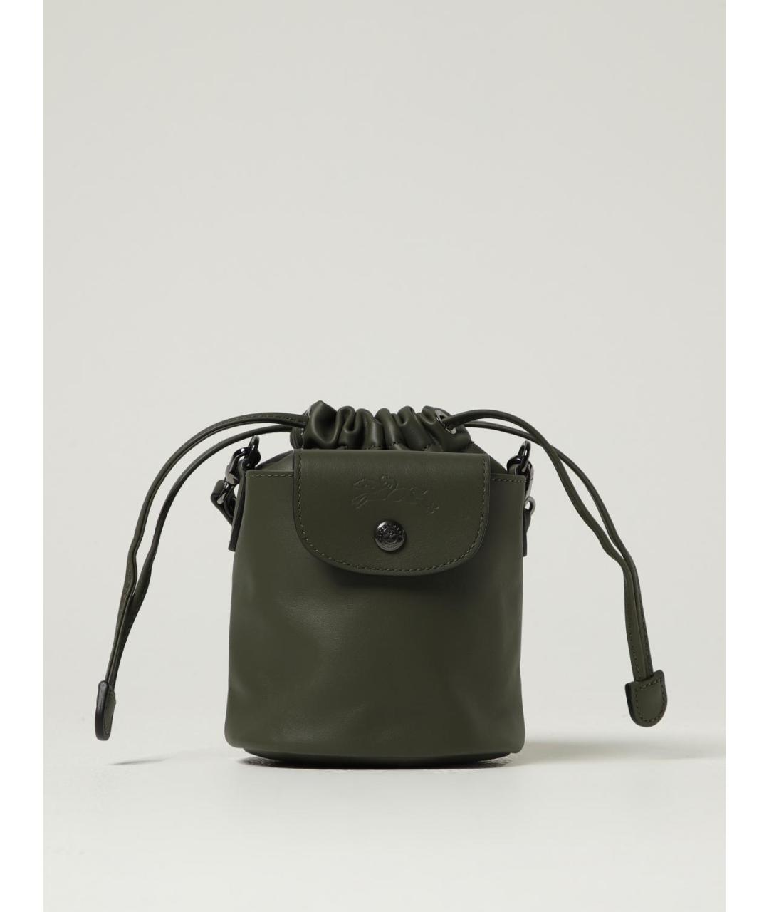 LONGCHAMP Зеленая кожаная сумка через плечо, фото 4