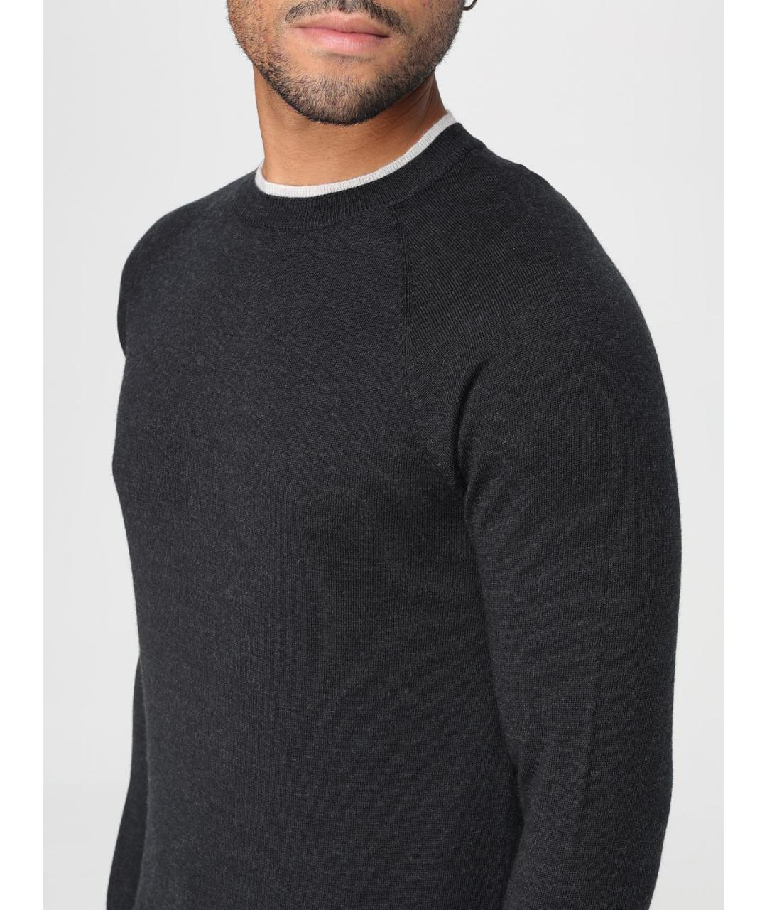 ELEVENTY Серый шерстяной джемпер / свитер, фото 3