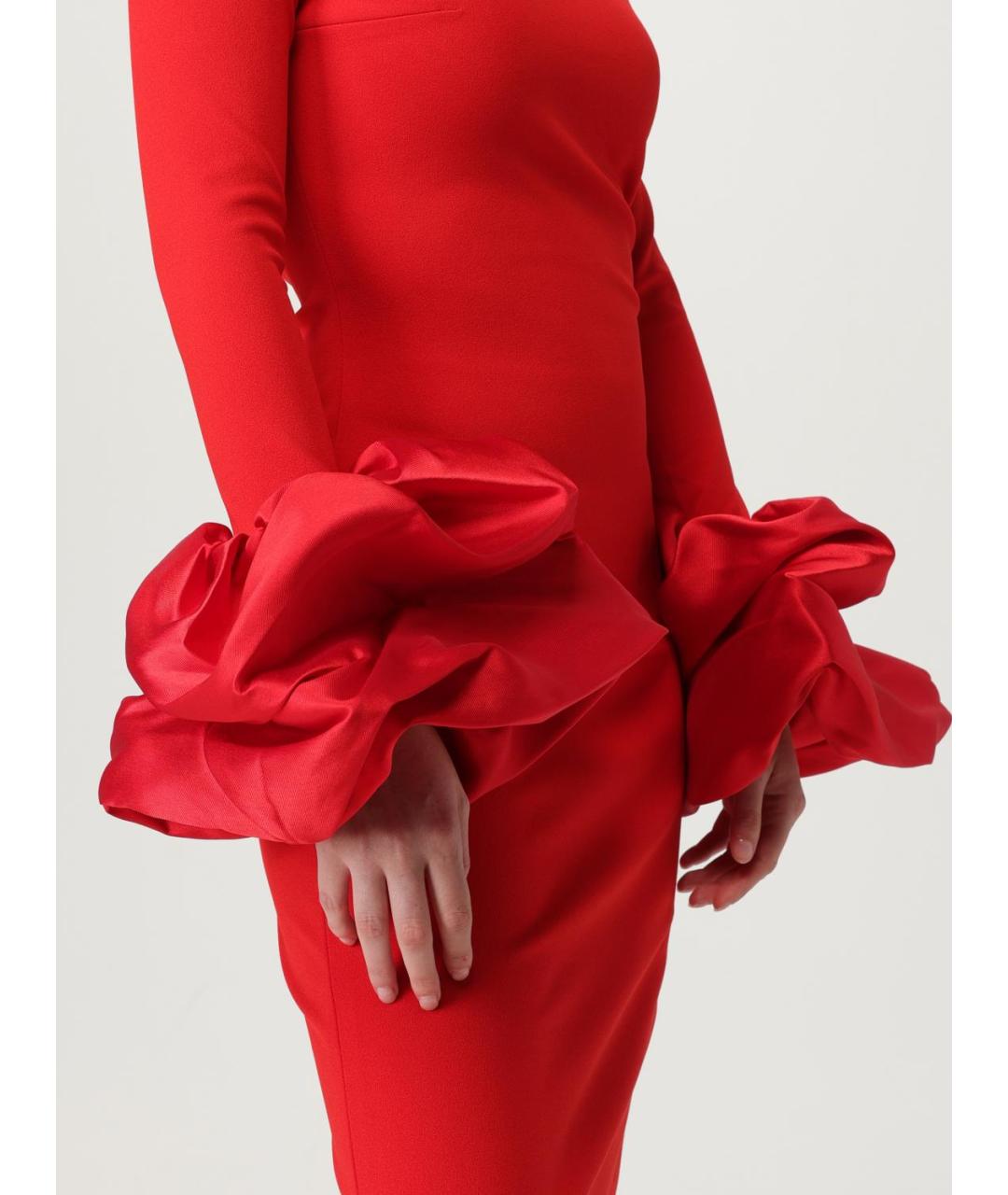 SOLACE LONDON Красное полиэстеровое вечернее платье, фото 4