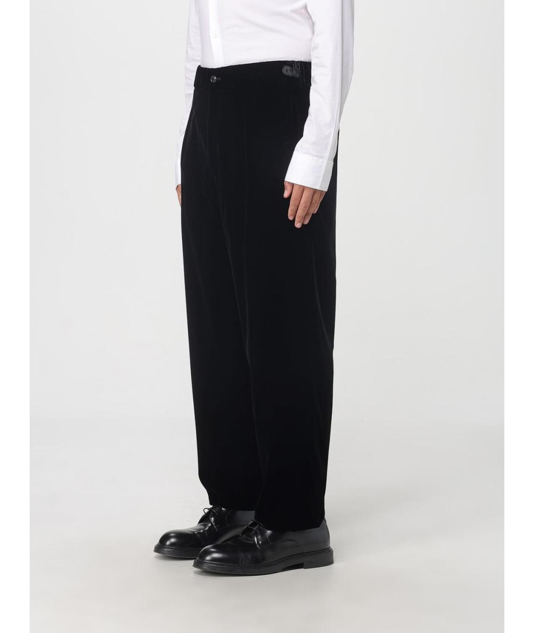 GIORGIO ARMANI Черные хлопковые классические брюки, фото 4