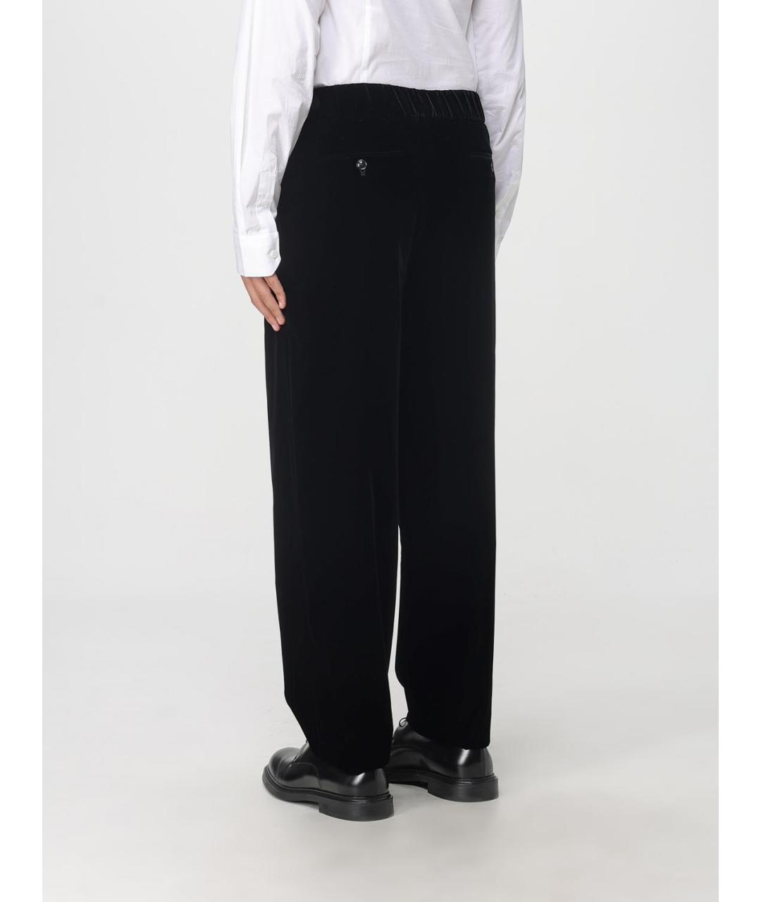 GIORGIO ARMANI Черные хлопковые классические брюки, фото 3