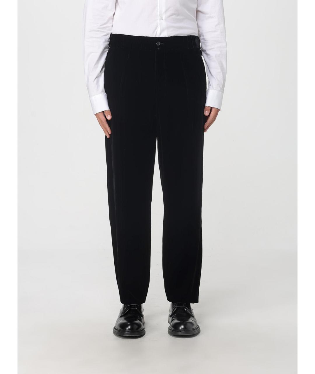 GIORGIO ARMANI Черные хлопковые классические брюки, фото 6