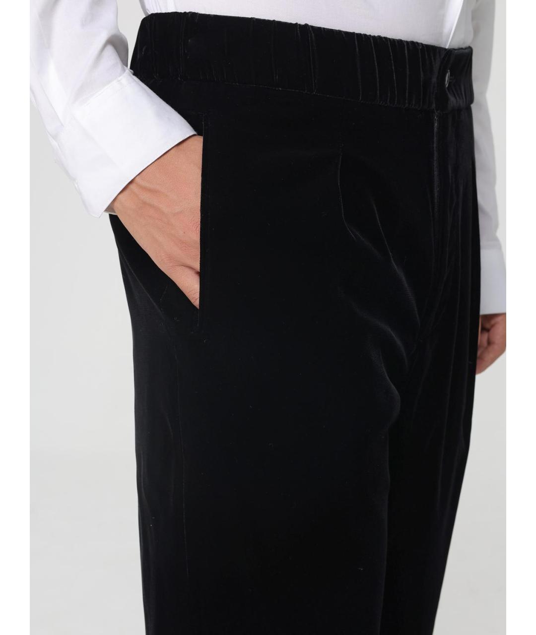 GIORGIO ARMANI Черные хлопковые классические брюки, фото 5