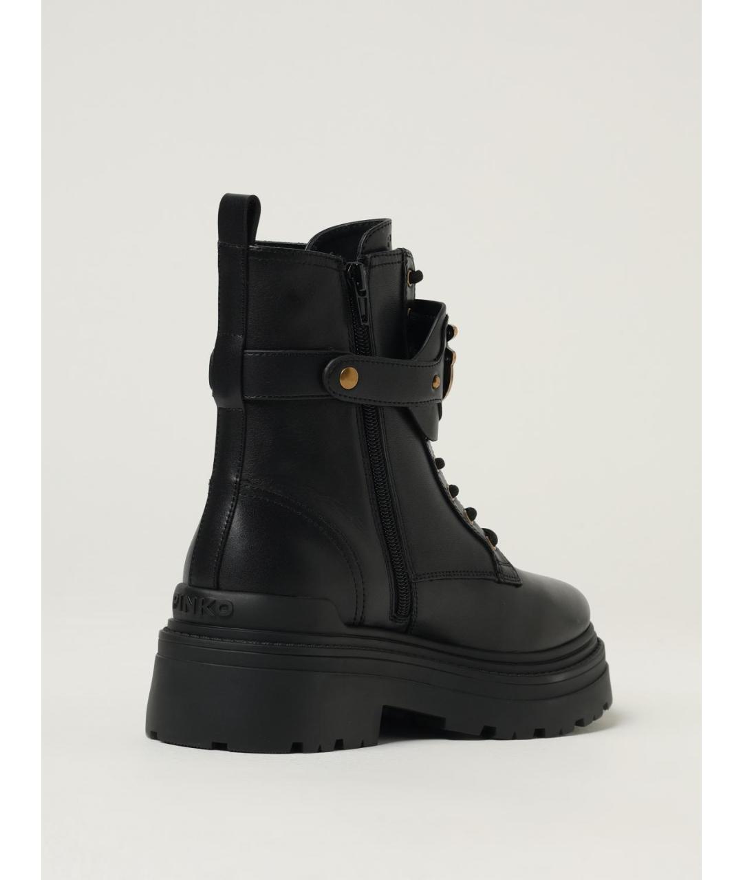 PINKO Черные кожаные ботинки, фото 3