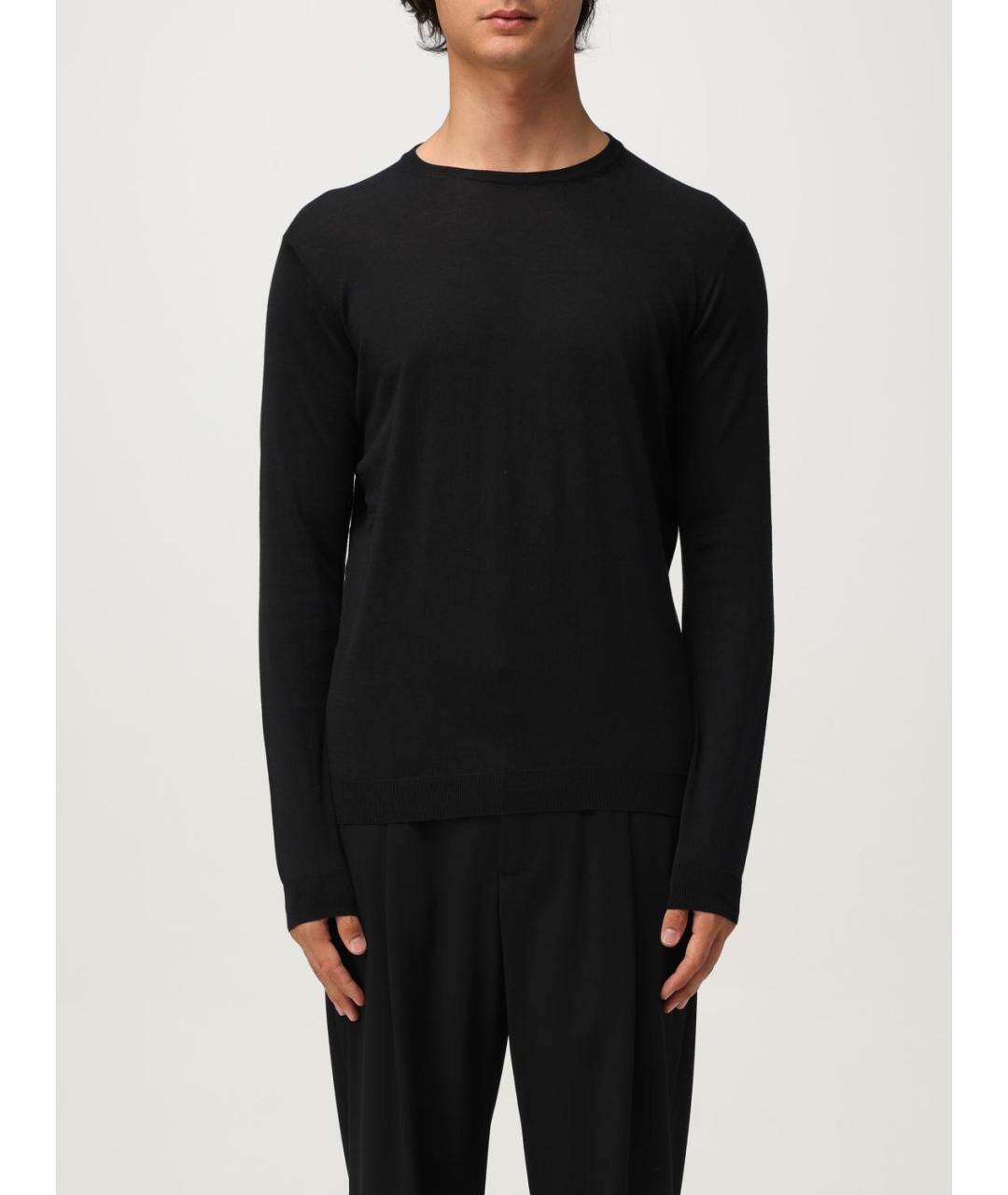 GIORGIO ARMANI Черный шелковый джемпер / свитер, фото 2