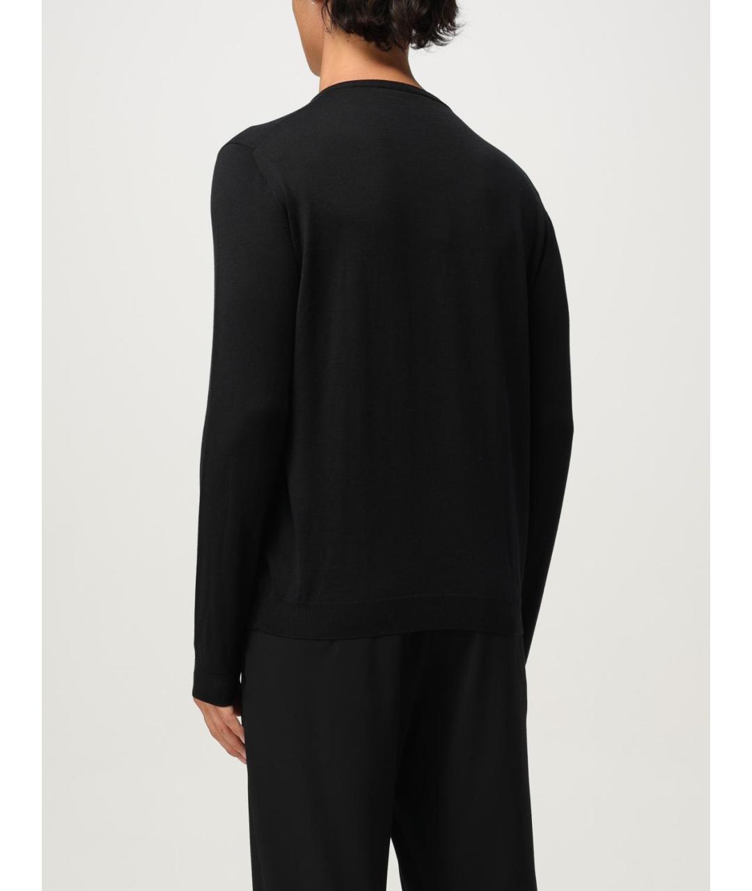 GIORGIO ARMANI Черный шелковый джемпер / свитер, фото 3