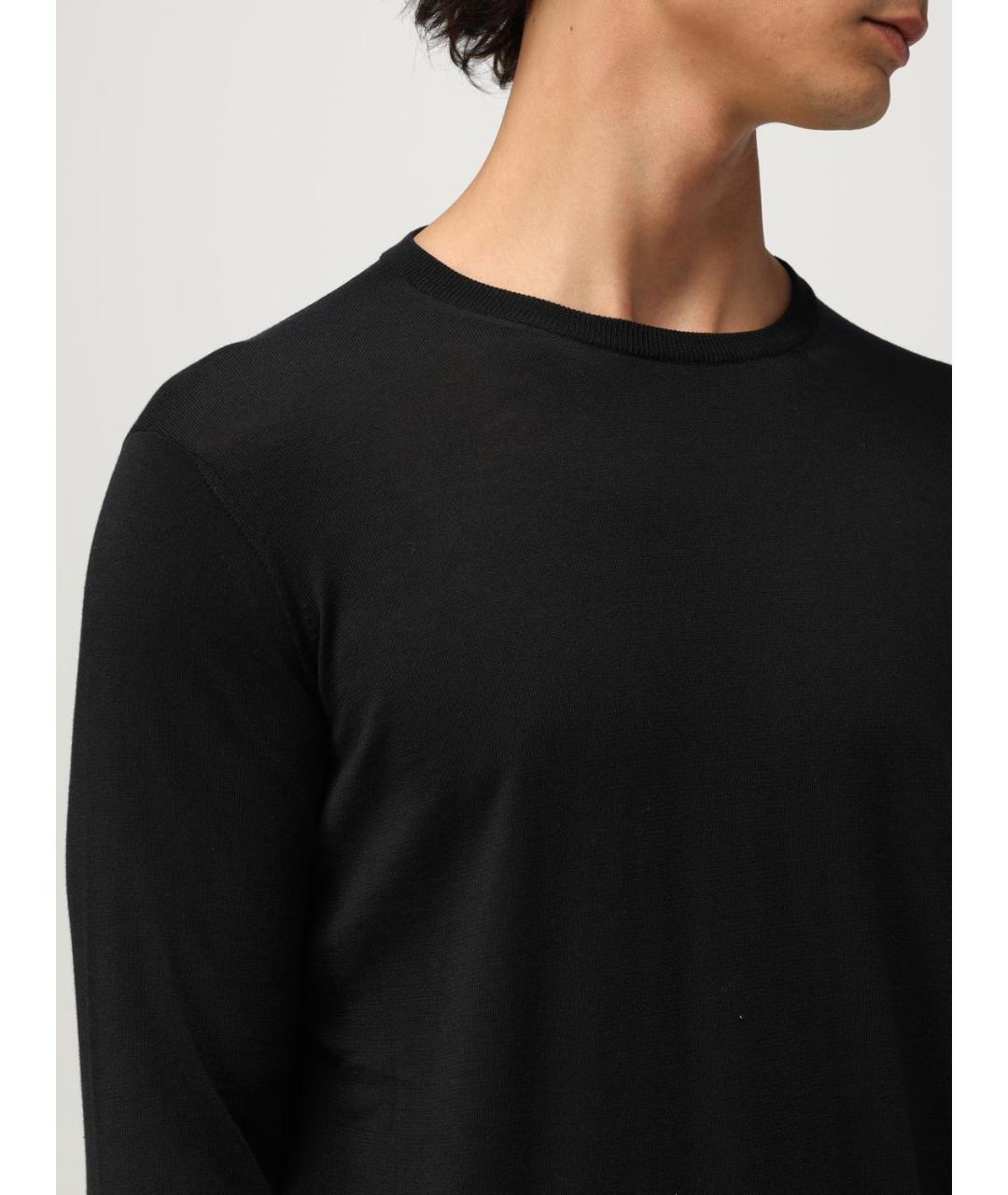 GIORGIO ARMANI Черный шелковый джемпер / свитер, фото 5