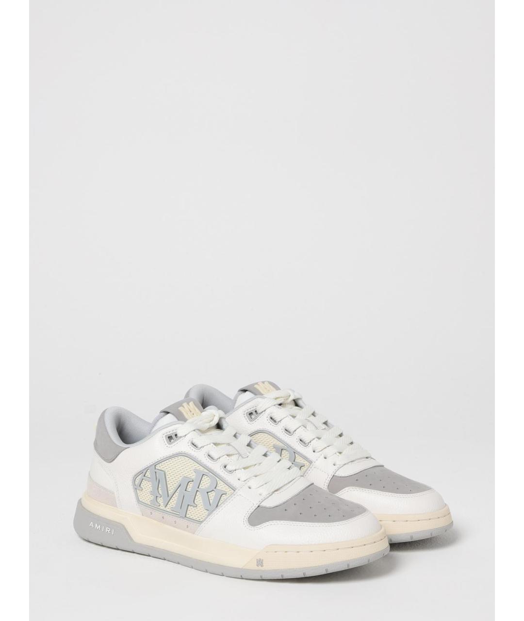 AMIRI Серые кожаные низкие кроссовки / кеды, фото 2