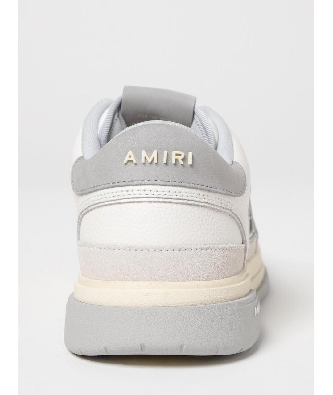 AMIRI Серые кожаные низкие кроссовки / кеды, фото 4