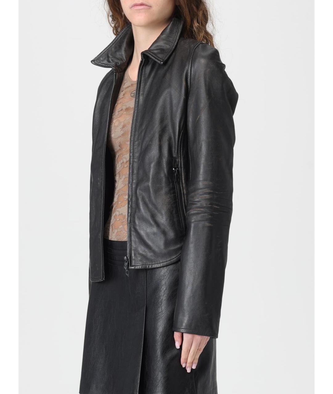 DIESEL Черная кожаная куртка, фото 4