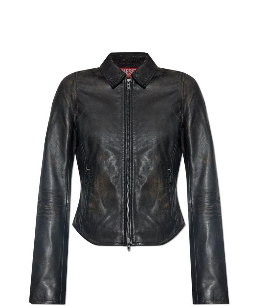 DIESEL Черная кожаная куртка, фото 1
