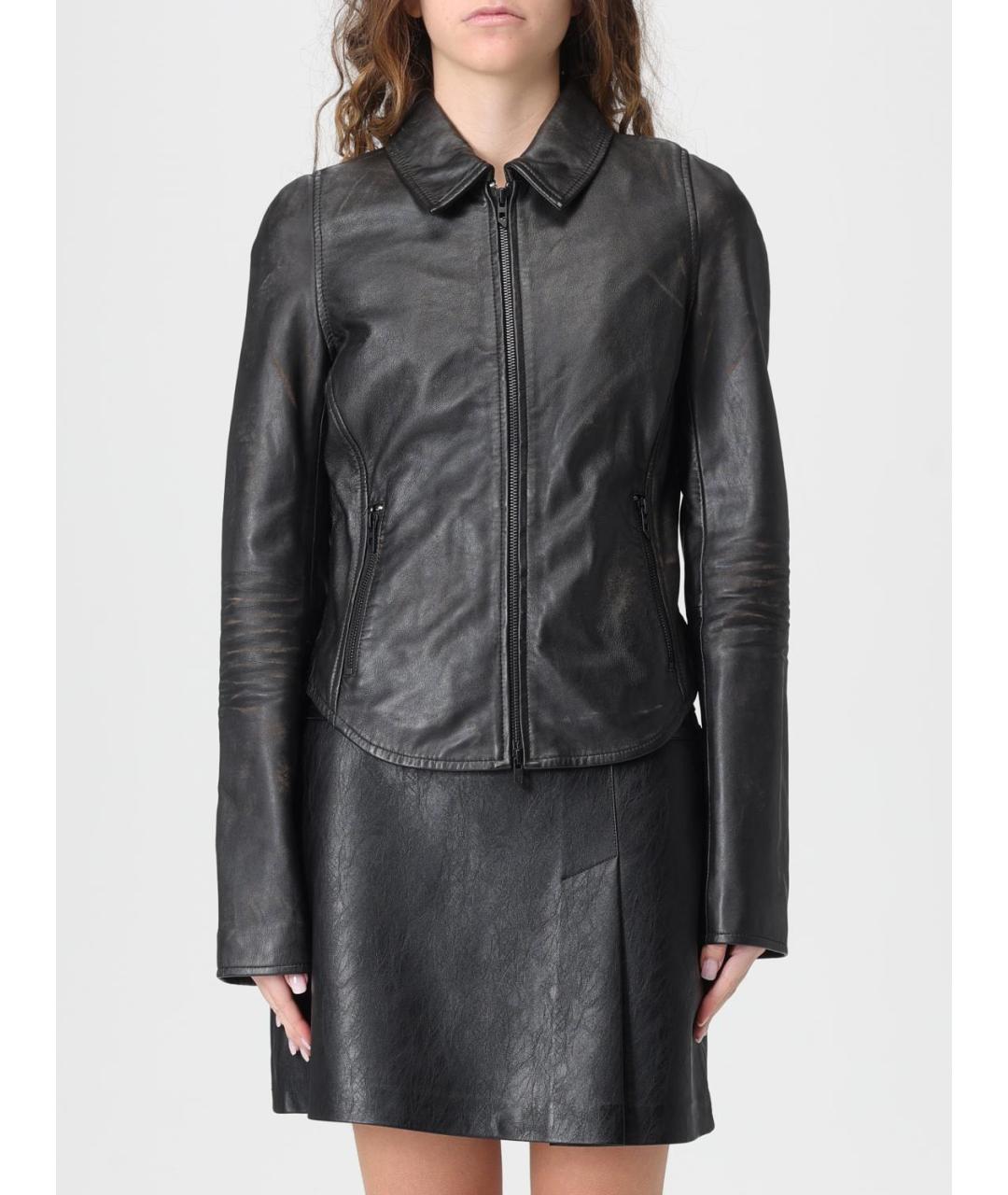 DIESEL Черная кожаная куртка, фото 2