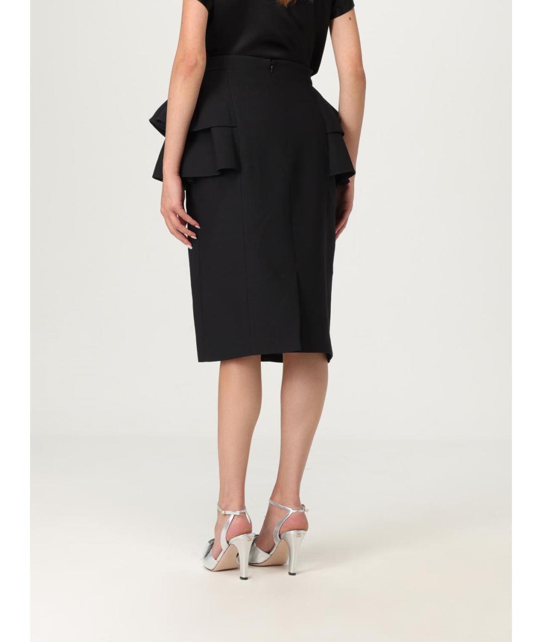 VALENTINO Черная шерстяная юбка миди, фото 2