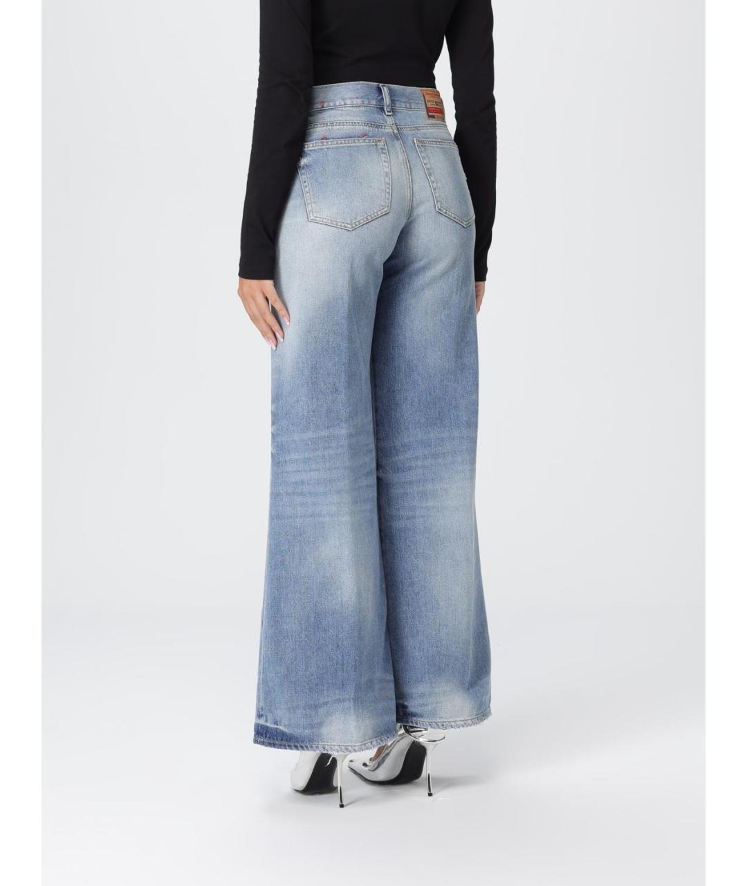 DIESEL Голубые хлопко-лиоцелловые прямые джинсы, фото 4