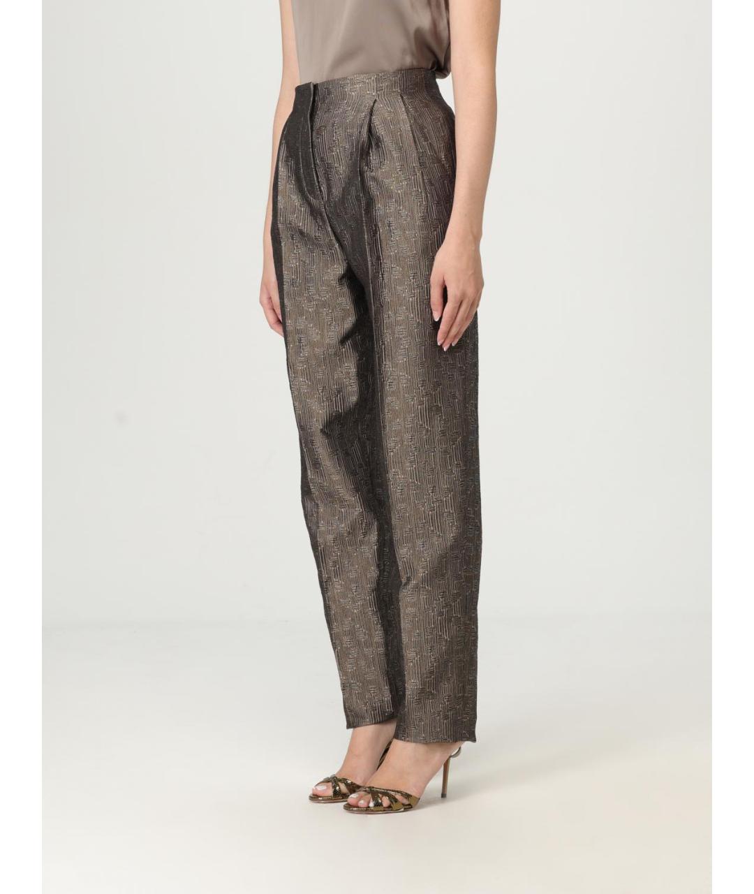 GIORGIO ARMANI Мульти шелковые прямые брюки, фото 4