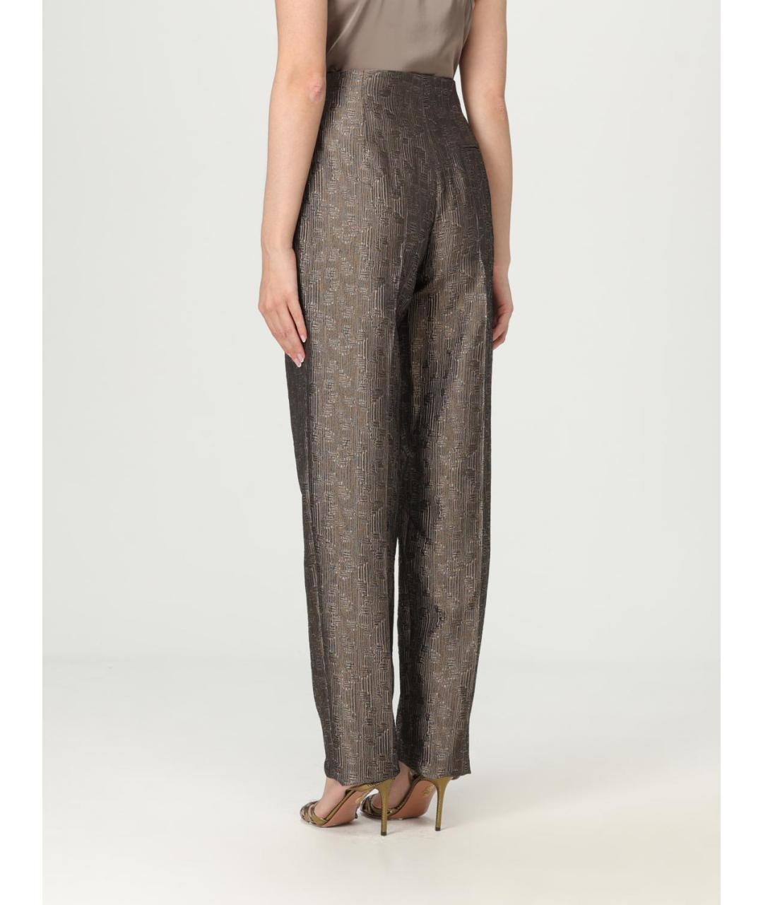 GIORGIO ARMANI Мульти шелковые прямые брюки, фото 3